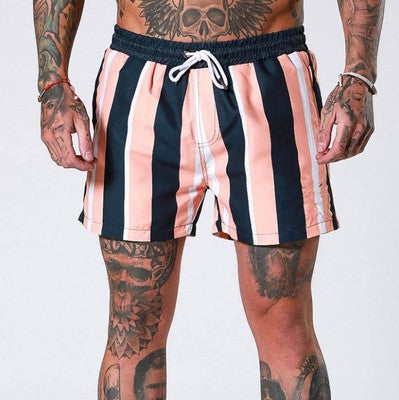 Retro Men's quick-drying beach swimming shorts