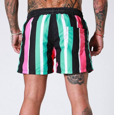 Retro Men's quick-drying beach swimming shorts