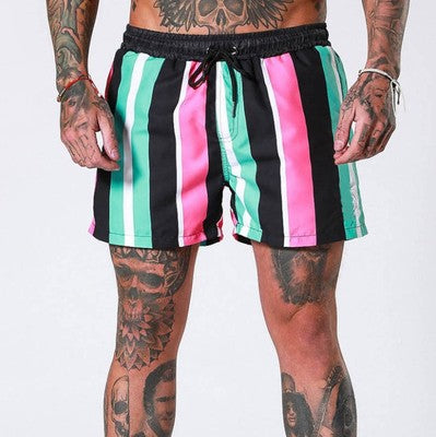 Retro Men's quick-drying beach swimming shorts